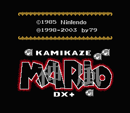 Kamikaze Mario DX Plus Title Screen